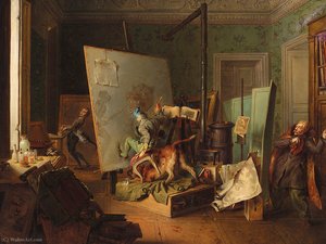 Funny Scene In The Studio — Josef Franz Danhauser