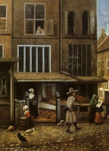Street Scene With Bakery — Jacobus Vrel