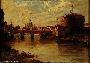 Antonietta Brandeis - Castel Sant'Angelo and St. Peter's