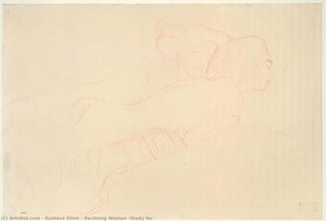 Gustav Klimt - Mujer Acuesta (Estudio para)