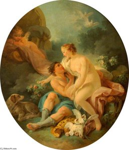 Venus And Adonis — Jean Baptiste Huet