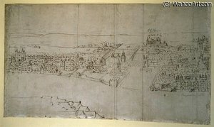 Durham House To Barnard's Castle - From The London Panorama — Anthonis Van Den Wyngaerde