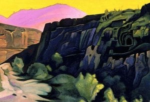 Ajanta. The Rock Temples. — Nikolai Roerich, Symbolism Art
