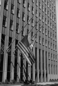 charles martin hardie - Steel Building with Flags at Half Staff in Recognition of MLK Assassination