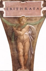 Michał Anioł Buonarroti - Sybilla Erytrejska (szczegół)