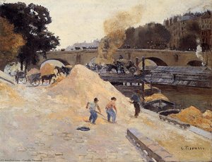 Camille Pissarro - Banks Av Seine I Paris, Pont Marie, Quai D'anjou