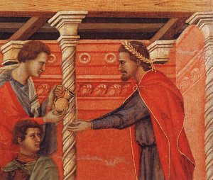 Pilate Washing His Hands (detail) — Duccio Di Buoninsegna