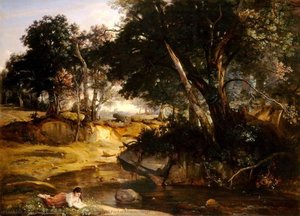 Forest Of Fontainebleau (detail - ) — Jean-baptiste-camille Corot, Plein Air Landscape