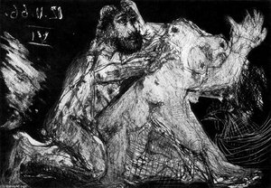 Plate 12 from Le Cocu magnifique by Fernand Crommelynck