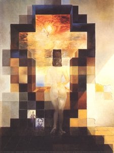 Salvador Dalí - Gala Contemplând Marea Mediterană Care, La Optsprezece Metri, Devine Portretul Lui Abraham Lincoln