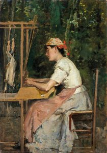 The Stitcher Of Lace Trimmings For Women's Dresses — Silvestro Lega, Realism