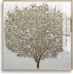 Metallic Tree Wall Art – Hand-textured Canvas Painting